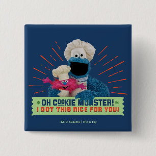 Macaron Carré 5 Cm Oh Cookie Monster ! J'Ai Compris Ça Bien Pour Toi