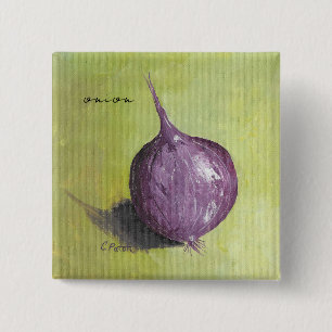 Macaron Carré 5 Cm Oignon Violet Artistique sur Boutons Personnalisés