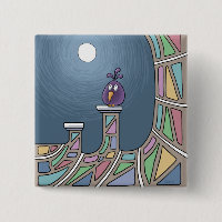 Oiseau pourpre Tiki avec bouton pleine lune