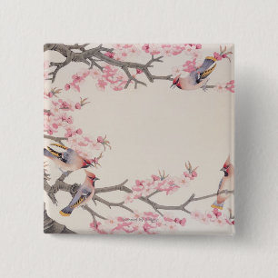 Macaron Carré 5 Cm Oiseaux de chant au printemps