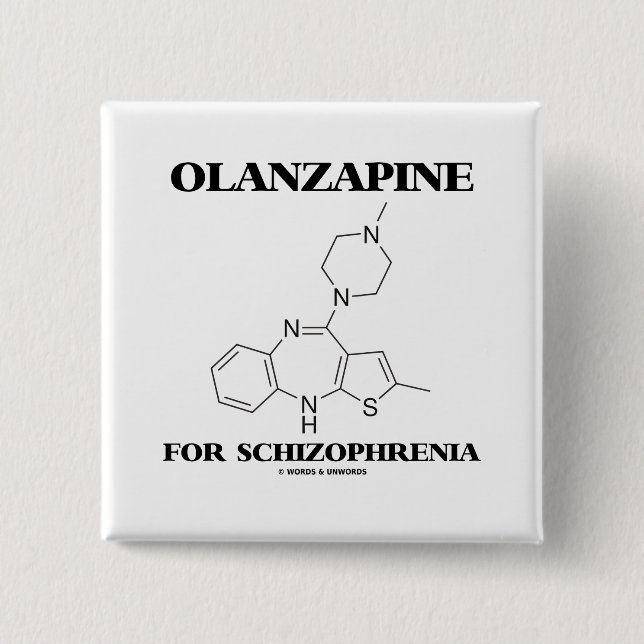 Macaron Carré 5 Cm Olanzapine pour la schizophrénie (molécule (Devant)