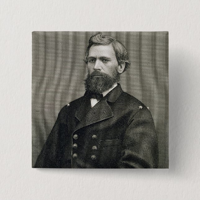 Macaron Carré 5 Cm Oliver Otis Howard (1830-1909), gravé par Robert (Devant)