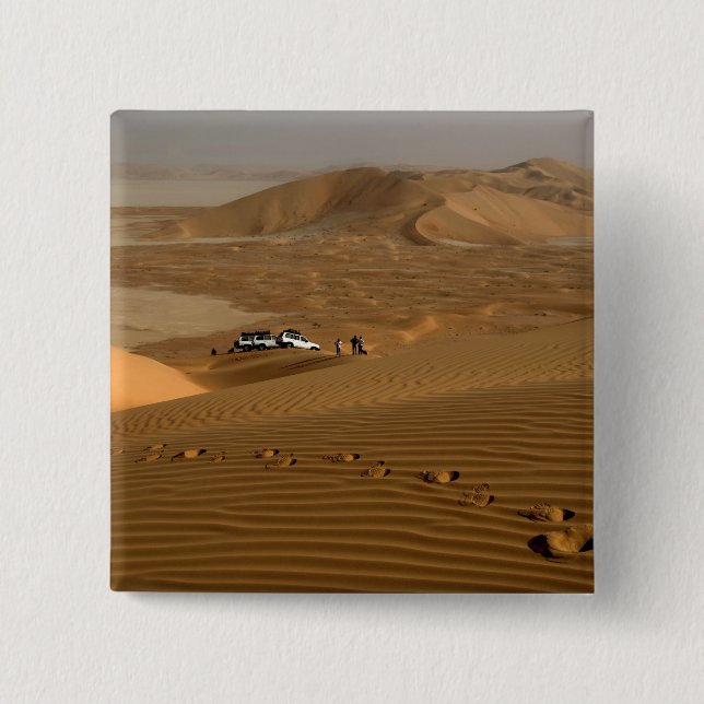 Macaron Carré 5 Cm Oman, désert Rub Al Khali, roulant sur les dunes (Devant)