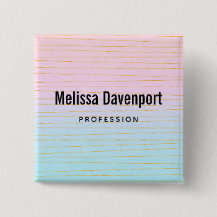 Macaron Carré 5 Cm Ombre bleu rose avec Gold Lines Profession