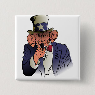 Macaron Carré 5 Cm Oncle Sam en couleur