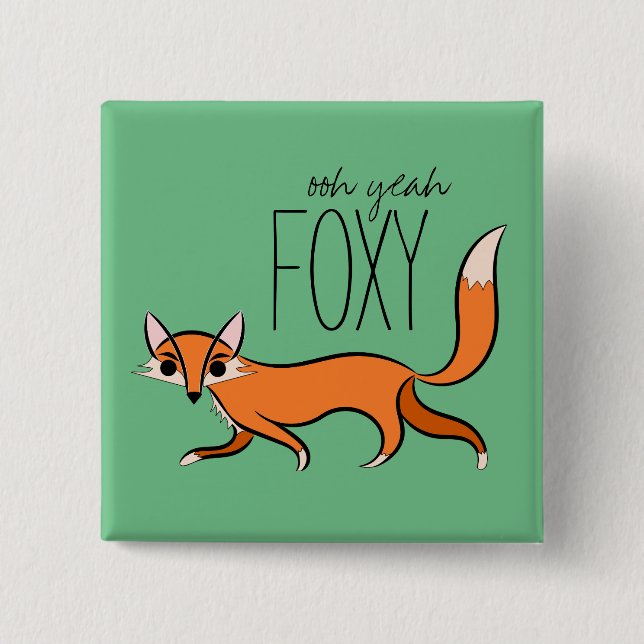 Macaron Carré 5 Cm Ooh Ouais Foxy (Devant)