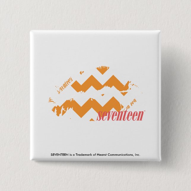 Macaron Carré 5 Cm Orange de zigzag (Devant)