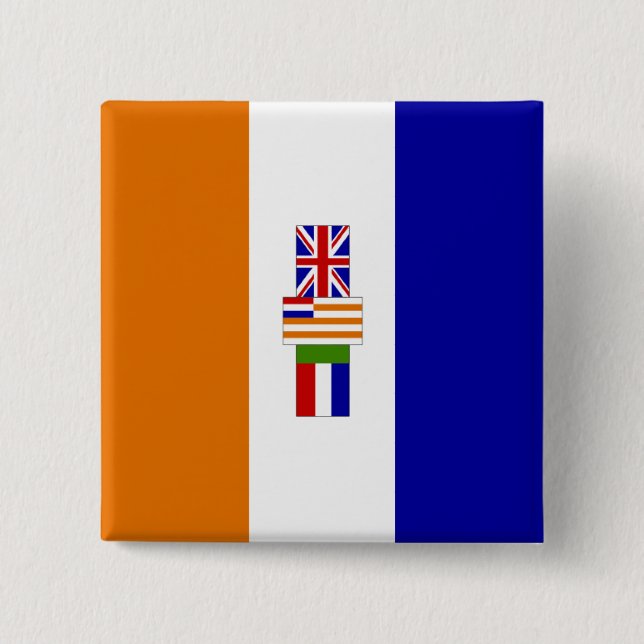 Macaron Carré 5 Cm Oranje-blanje-blou (Devant)