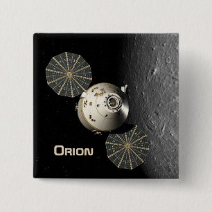 Macaron Carré 5 Cm Orion Spacecraft en Orbite lunaire