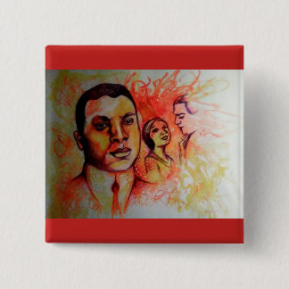 Macaron Carré 5 Cm Oscar Micheaux - bouton noir de cinéaste