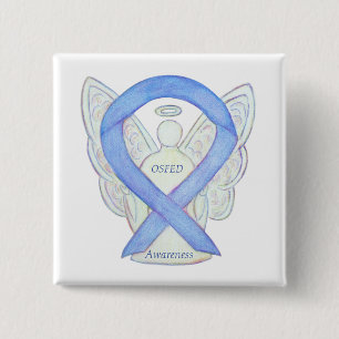 Macaron Carré 5 Cm OSFED (Trouble alimentaire) Sensibilisation Ruban 