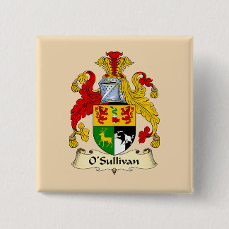 Macaron Carré 5 Cm O'Sullivan Family Coat of Arms Button 