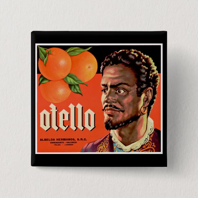 Macaron Carré 5 Cm Otello Orange Étiquette (Devant)