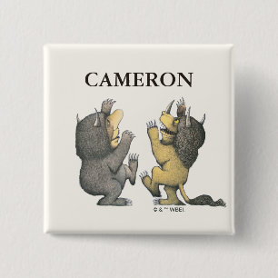 Macaron Carré 5 Cm Où sont les monstres ?   Ajoutez votre nom