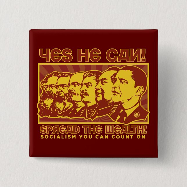 Macaron Carré 5 Cm Oui il peut ! Camarade Obama Spoof (Devant)