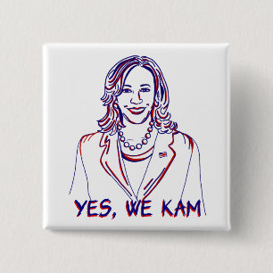 Macaron Carré 5 Cm Oui, Nous Kam ! Élection de Kamala Harris 2024