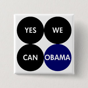 Macaron Carré 5 Cm Oui nous pouvons Pin d'Obama