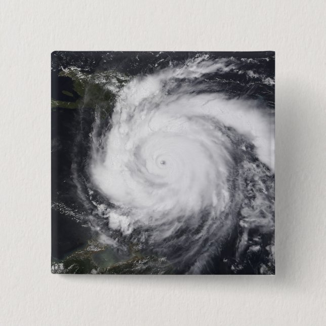 Macaron Carré 5 Cm Ouragan Dean dans l'Atlantique et les Caraïbes (Devant)