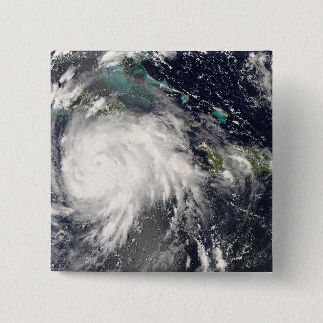Macaron Carré 5 Cm Ouragan Gustav sur Jamaïque 2 (Devant)