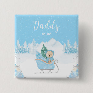 Macaron Carré 5 Cm Ours d'hiver Sleigh Daddy Bleu à venir