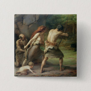Macaron Carré 5 Cm Ours préhistoriques de chasse d'homme, 1832