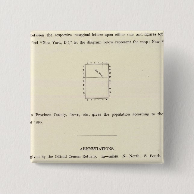 Macaron Carré 5 Cm Page de titre de l'Atlas indexé Verso (Devant)