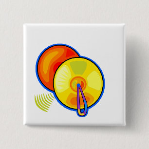 Macaron Carré 5 Cm Paires de cymbales jaunes décrites dans le