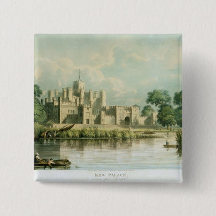 Macaron Carré 5 Cm Palais de Kew comme vu de Brentford, gravé par Th
