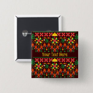 Macaron Carré 5 Cm Palestine Tatreez Broderie traditionnelle