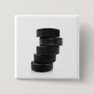 Macaron Carré 5 Cm Palets de hockey sur glace... bouton