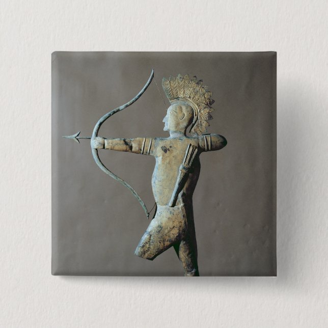 Macaron Carré 5 Cm Palette de temps sous forme d'Indien d'Amerique (Devant)