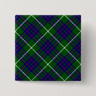Macaron Carré 5 Cm Panier bleu vert tartan MacIntyre