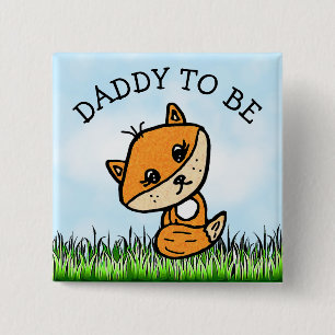 Macaron Carré 5 Cm Papa sera le Baby shower Little Fox