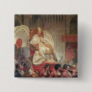 Macaron Carré 5 Cm Pape VIII en St Peter sur le Sedia Gestatoria