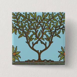 Macaron Carré 5 Cm Papier peint frise d'arbre de William Morris