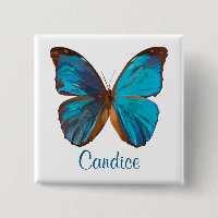 Papillon Tropical bleu et turquoise couleur Gem