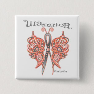 Macaron Carré 5 Cm Papillon utérin de Celtic de guerrier de Cancer