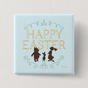 Macaron Carré 5 Cm Pâques joyeuses de Winnie The Pooh et ses amis