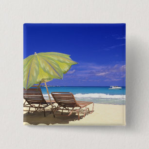 Macaron Carré 5 Cm Parapluie de plage, Abaco, Bahamas