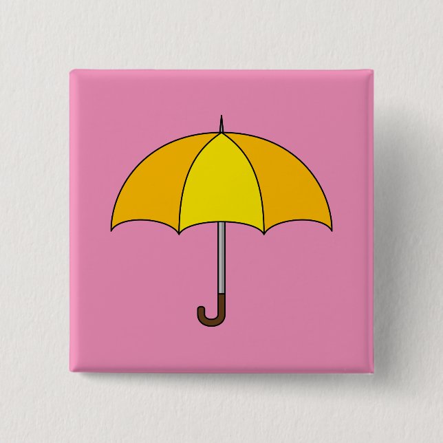 Macaron Carré 5 Cm Parapluie jaune (Devant)