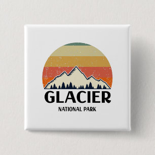 Macaron Carré 5 Cm Parc national du Glacier vintage