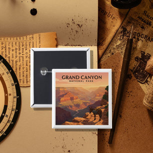Macaron Carré 5 Cm Parc national du Grand Canyon vintage