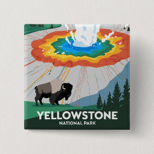 Macaron Carré 5 Cm Parc national Vivid Yellowstone