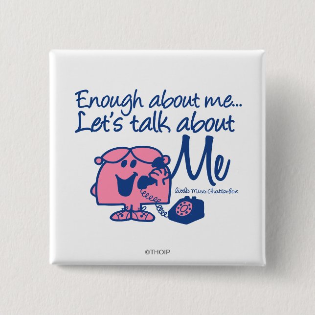 Macaron Carré 5 Cm Parler de Little Miss Chatterbox (Devant)
