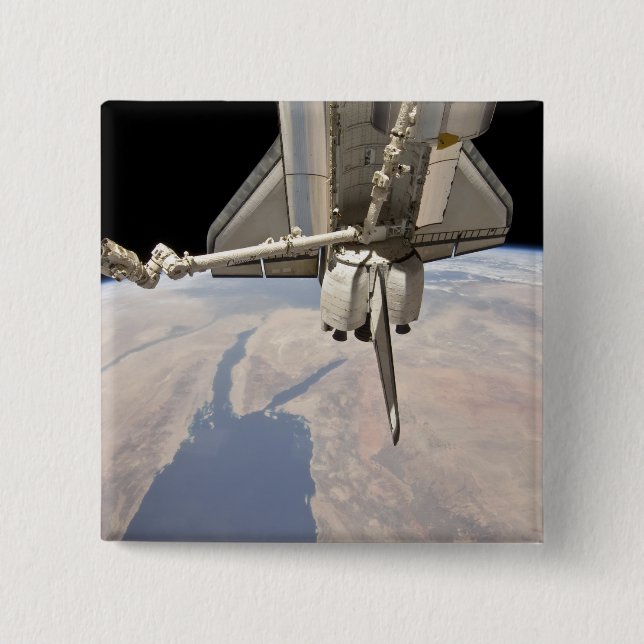 Macaron Carré 5 Cm Partie arrière de la navette spatiale ancrée (Devant)