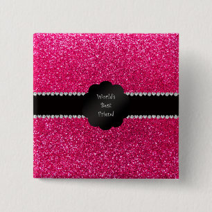 Macaron Carré 5 Cm Parties scintillantes de rose du meilleur ami du