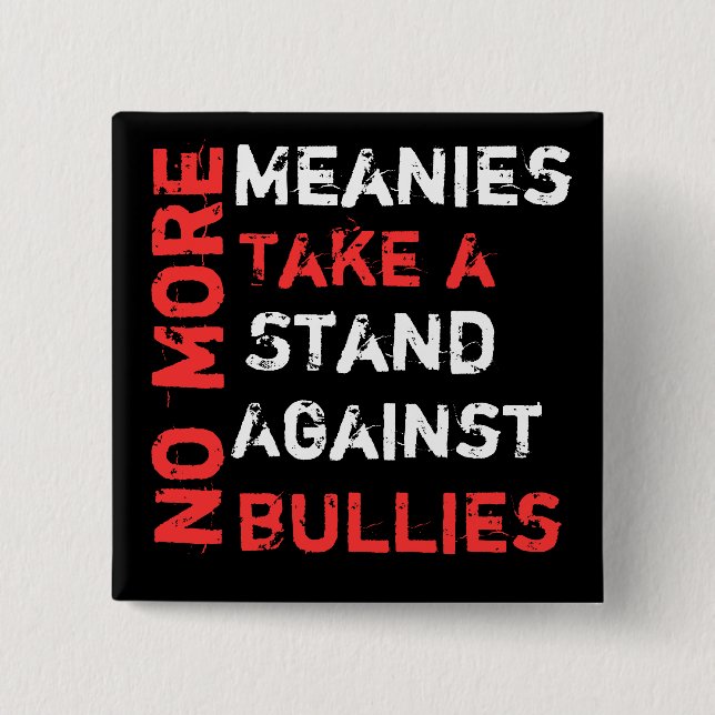 Macaron Carré 5 Cm Pas plus de bouton de Meanies (Devant)