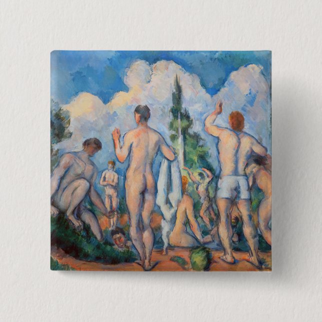Macaron Carré 5 Cm Paul Cezanne - Bathers (Devant)