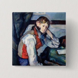 Macaron Carré 5 Cm Paul Cezanne - Garçon dans la veste rouge