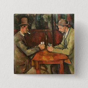 Macaron Carré 5 Cm Paul Cezanne   les joueurs de carte, 1893-96